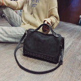 Retro Rivet PU Leather Handbag Women's Shoulder Crossbody Bags