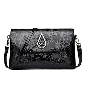 Retro Rose Flower Embossed Sling Bag Mother Single Shoulder Purse