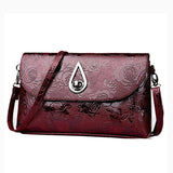 Retro Rose Flower Embossed Sling Bag Mother Single Shoulder Purse