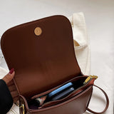 Retro Saddle Crossbody Bags For Women Small Leather Shoulder Bag