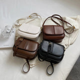 Retro Saddle Crossbody Bags For Women Small Leather Shoulder Bag