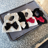 Vintage Satin Bowknot Women's Mini Wrist Bag Canvas Small Shoulder Bags