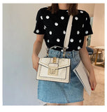 Retro Serpentine Chain Crossbody Bag for Women Square Handbag