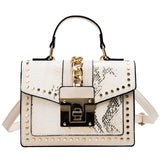 Retro Serpentine Chain Crossbody Bag for Women Square Handbag
