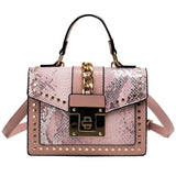 Retro Serpentine Chain Crossbody Bag for Women Square Handbag