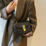 Retro Shoulder Bag For Women Handbag Briefcase Solid PU Leather Crossbody Bag