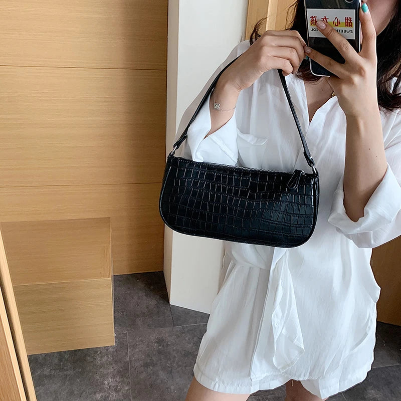 Vintage Leather Mini Shoulder Bag for Women
