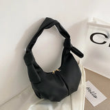 Retro Shoulder Bag Solid Texture Shoulder Dumpling Bag Handbag