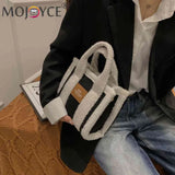 Retro Shoulder Bag Women Fleece Suede Splice Crossbody Handbag Winter Satchel
