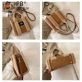 Retro Shoulder Bag Women Fleece Crossbody Handbag