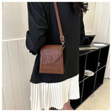 Retro Shoulder Bag Women's Vertical Square Bag Embossed Crossbody Bags