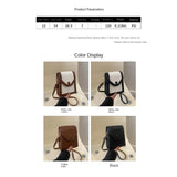 Retro Shoulder Bag Women's Vertical Square Bag Embossed Crossbody Bags