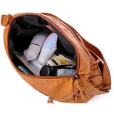 Retro Shoulder Bag for Women Soft Pu Leather Messenger Bag Multifunction Crossbo