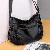 Retro Shoulder Bag for Women Soft Pu Leather Messenger Bag Multifunction Crossbo