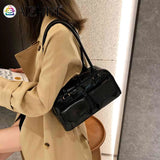 Retro PU Leather Shoulder Handbags Double Pocket Tote Handbags