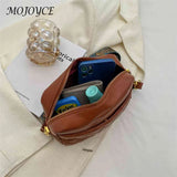 Retro Shoulder Crossbody Bag Prints Wide Strap PU Leather Camera Shoulder Bag
