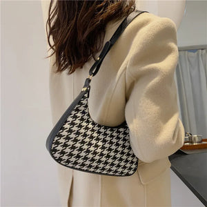 Leopard Print Canvas Shoulder Bag Retro Mini Underarm Bags