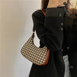 Leopard Print Canvas Shoulder Bag Retro Mini Underarm Bags