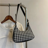 Leopard Print Canvas Shoulder Bag Retro Mini Underarm Bags