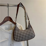 Leopard Print Canvas Shoulder Bag Retro Mini Underarm Bags