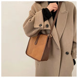 Retro Bucket Bag Women's Large-Capacity Shoulder Messenger Bag