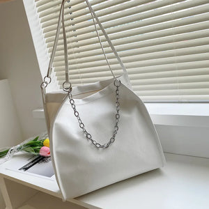 Retro Leather Crossbody Bucket Bags Women Shoulder Bags Large Capacity