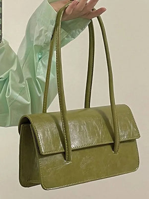 Vintage Green Underarm Bag Women's Square Shoulder Purse