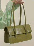 Vintage Green Underarm Bag Women's Square Shoulder Purse