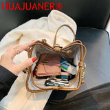 Retro Small Crossbody Bags Leather Bucket Bag Shoulder Handbags