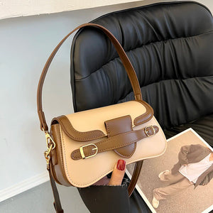 Retro Small PU Leather Flap Crossbody Bag for Women Totes Handbag