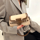Retro Small PU Leather Flap Crossbody Bag for Women Totes Handbag
