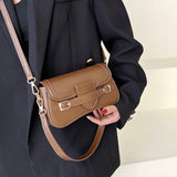 Retro Small PU Leather Flap Crossbody Bag for Women Totes Handbag