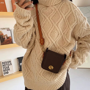 Retro Mini Square Bag Female One-shoulder Messenger Bag