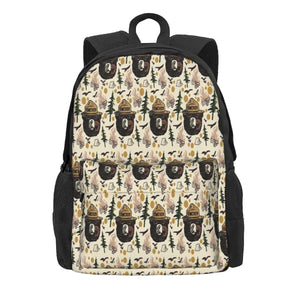 Vintage Smokey Bear Pattern Backpack Waterproof Bag