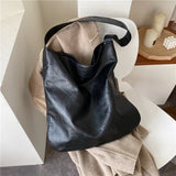 Retro Soft Leather Shoulder Bag Large Capacity Tote Handbag Purse Lady Bags