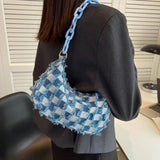 Retro Solid Canvas Shopper Bag Handbags Shoulder Underarm Bag