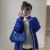Solid Leather Beading Women's Handbag Shoulder Bag
