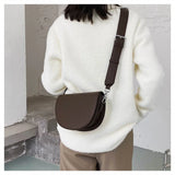 Vintage Leather Saddle Bag Women's Shoulder Handbag