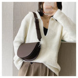 Vintage Leather Saddle Bag Women's Shoulder Handbag