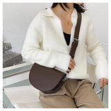 Vintage Leather Saddle Bag Women's Shoulder Handbag