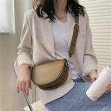 Vintage Leather Saddle Bag Women's Crossbody Bag