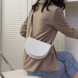 Vintage Leather Saddle Bag Women's Crossbody Bag
