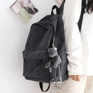 Retro Canvas Backpack School Bag Zipper Harajuku Bags
