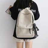 Retro Canvas Backpack School Bag Zipper Harajuku Bags