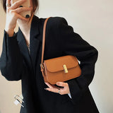 Retro Solid Women's Shoulder Bag PU Leather Small Square Bag