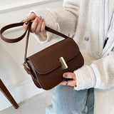 Retro PU Leather Shoulder Bag Texture Small Square Bag All-match Handbags