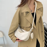 Retro Half Moon PU Leather Handbag for Women