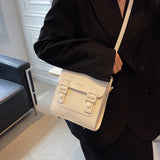 Retro PU Leather College Backpack for Teenage Girls