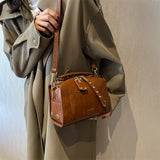 Retro Square Box Handbag Small Women Bag Crossbody Rivet Clutch Purse