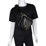 Steam Punk Leather Waist Bag Serpentine Crossbody Rock Gothic Fanny Pack